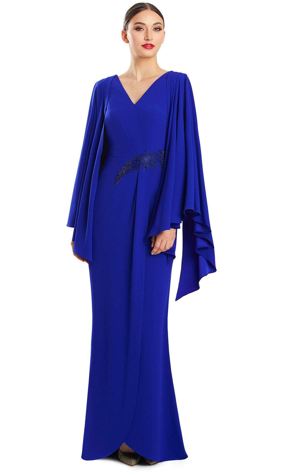 Alexander by Daymor 1854F23 - Cape Sleeve Column Long Dress