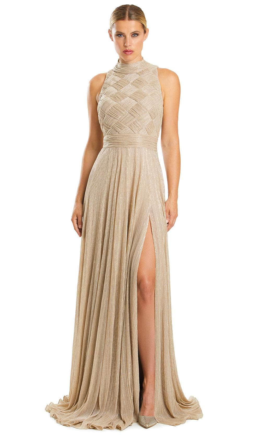 Alexander by Daymor 1856F23 - Halter Long Dress 00 / Gold
