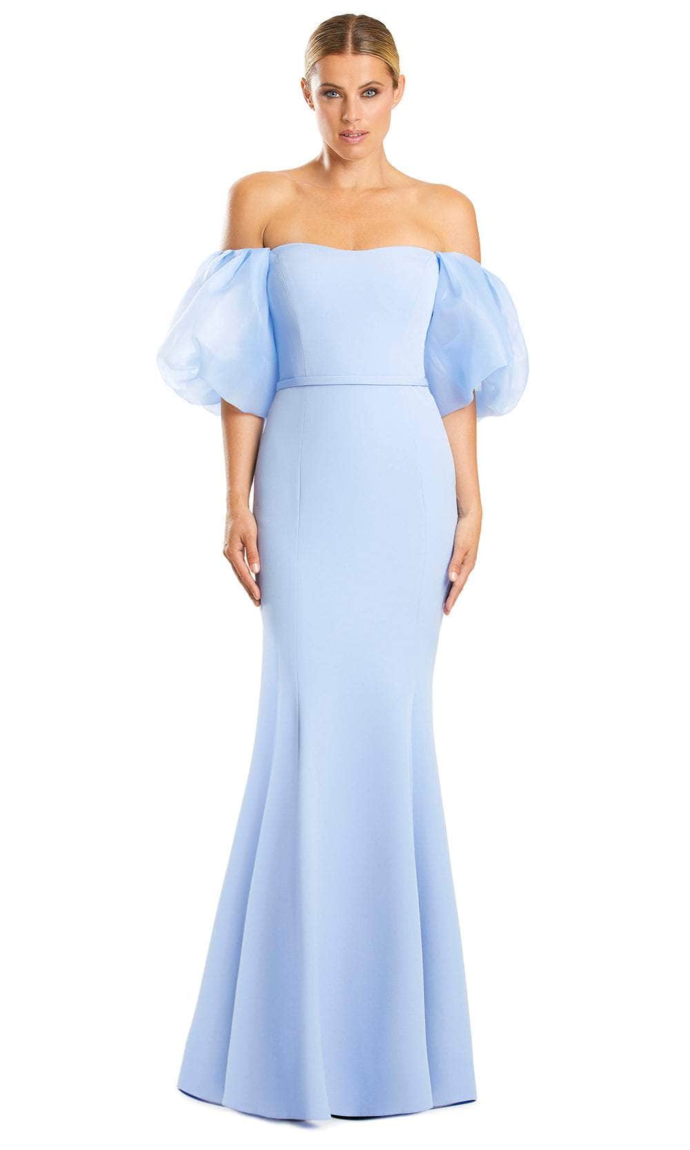 Alexander by Daymor 1870F23 - Puff Sleeve Trumpet Evening Gown