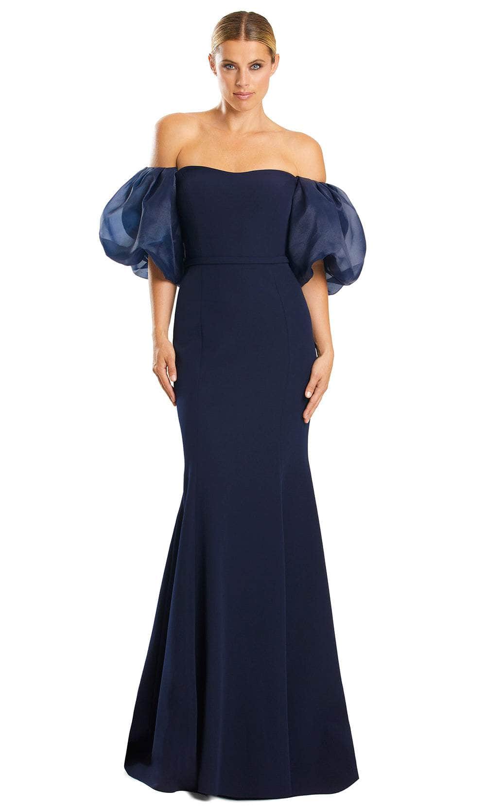 Alexander by Daymor 1870F23 - Puff Sleeve Trumpet Evening Gown