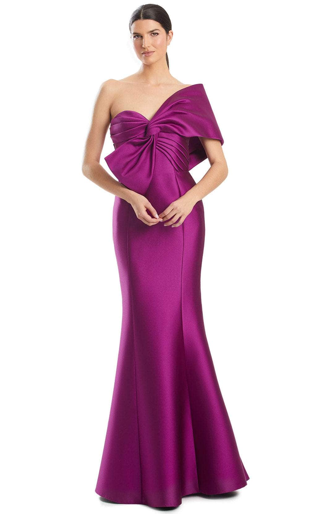 Alexander by Daymor 1977S24 - One Shoulder Bow Evening Dress Evening Dresses 4 /  Magenta