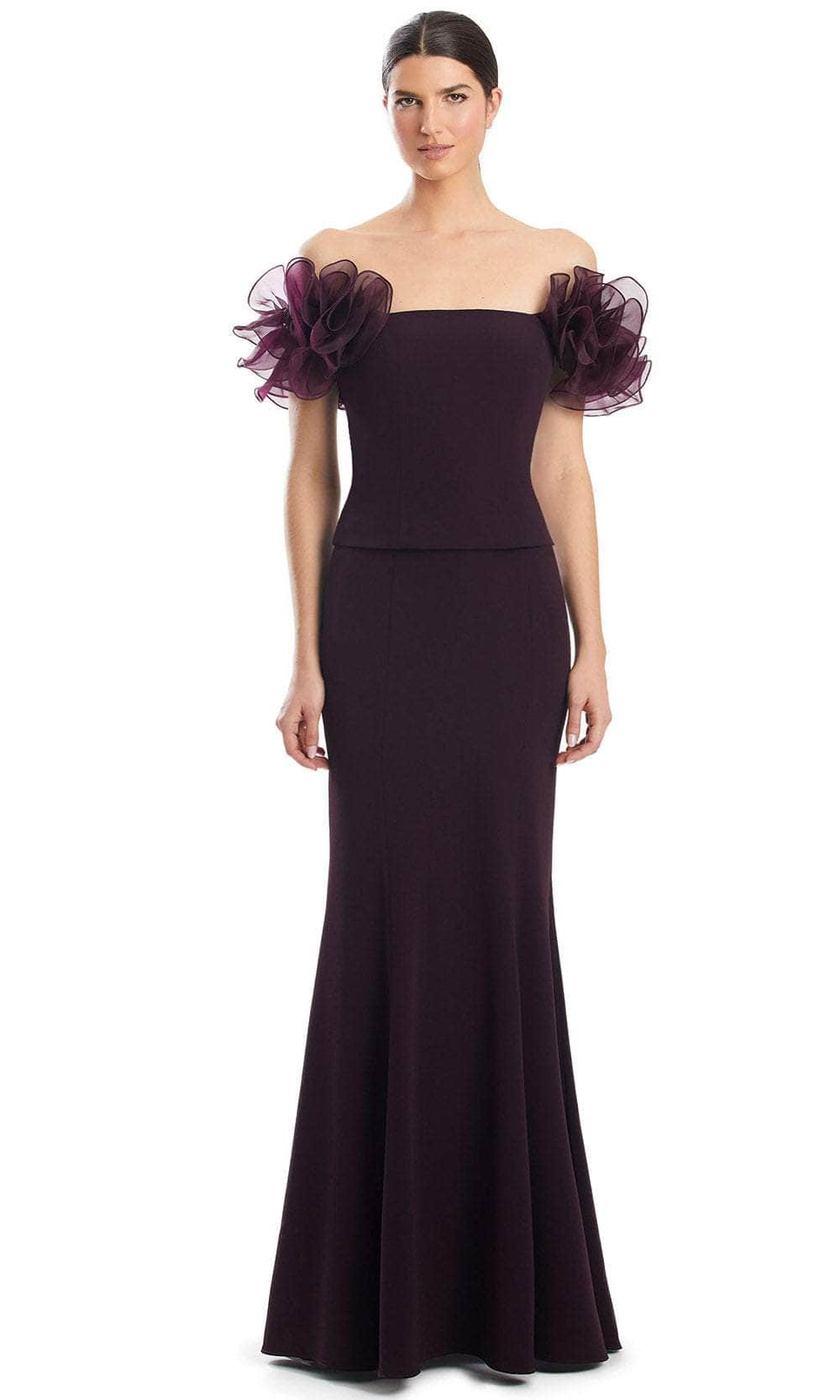 Alexander by Daymor 1983S24 - Straight-Across Neck Mermaid Gown Prom Dresses 4 /  Aubergine