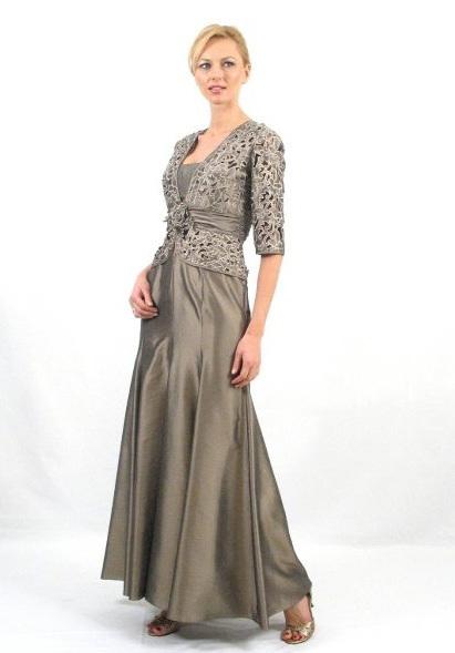 Alexander by Daymor Straight Floral Long Dress with Jacket 1016 - 3 pcs Black in Size 8, 10, and 14 and 1 pc Eggplant in Size 10 Available CCSALE
