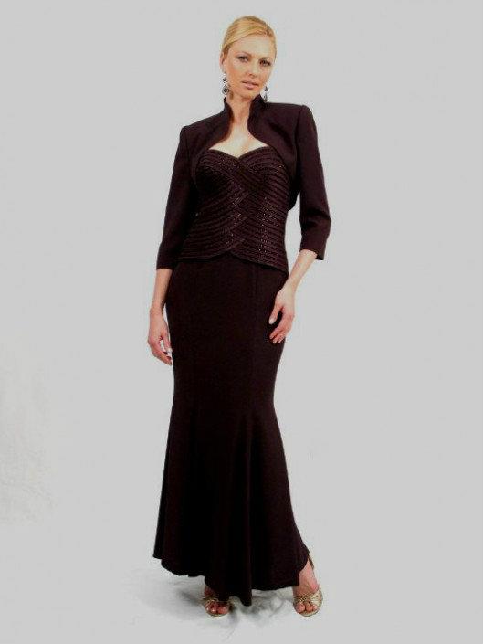 Alexander by Daymor - Three Piece Sweetheart Trumpet Dress 707003 Mother of the Bride Dresses 2 / Black