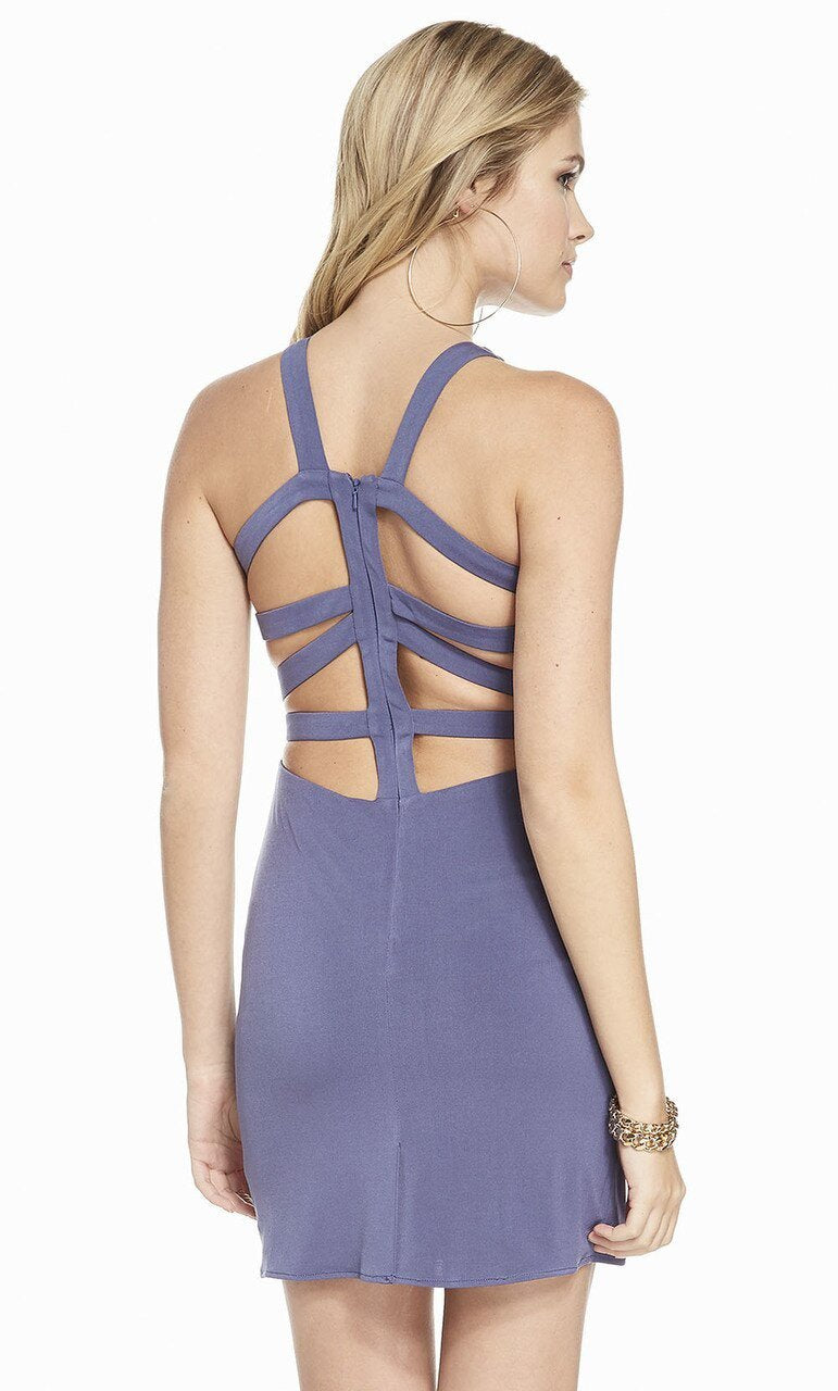 Alyce Paris - 4092 Strappy Halter Sheath Cocktail Dress In Purple