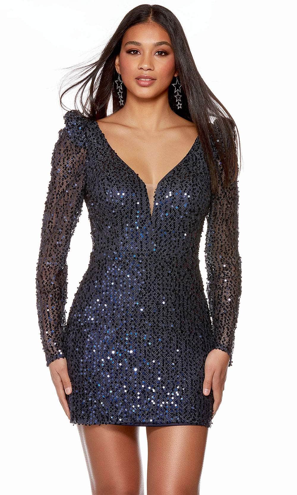 fitted lace wedding dress Insatiable Long Sleeve Mesh Mini Dress Black main image 1