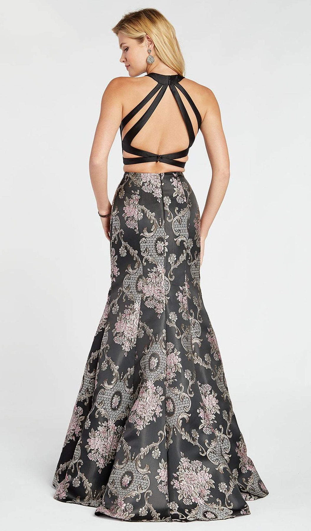 Alyce Paris - 60335 Two Piece High Halter Jacquard Mermaid Dress Special Occasion Dress