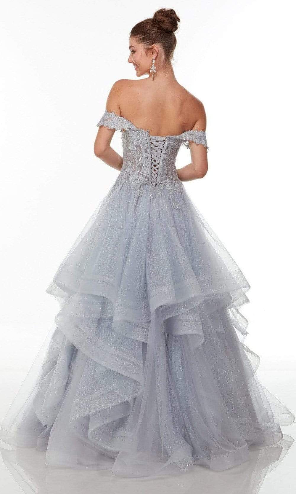 Alyce Paris - 61095 Lace Detailed Off Shoulder Gown Special Occasion Dress