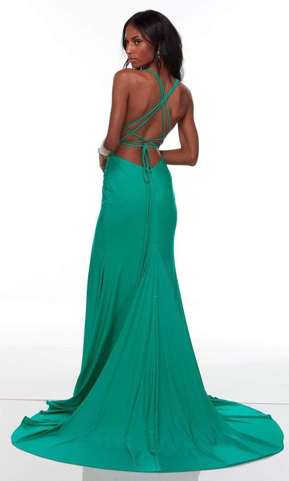 Alyce Paris - 61156 Shirred High Slit Gown Special Occasion Dress