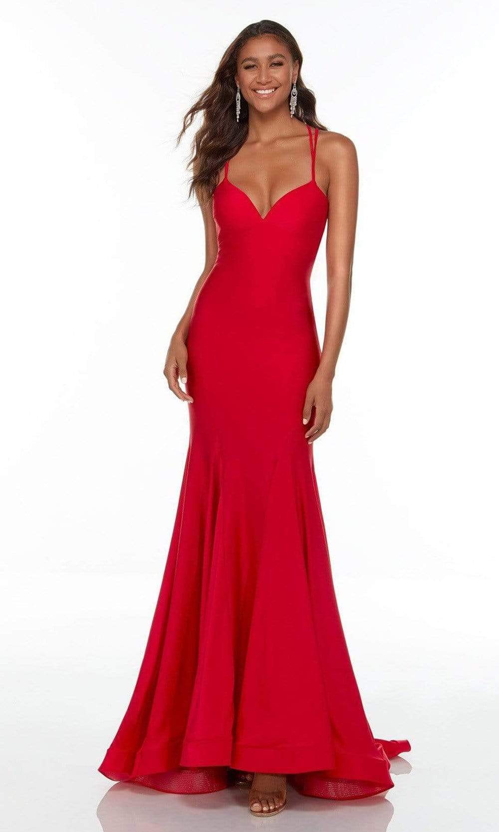 Alyce Paris - 61165 Sleeveless Fit And Flare Gown Prom Dresses 000 / Red