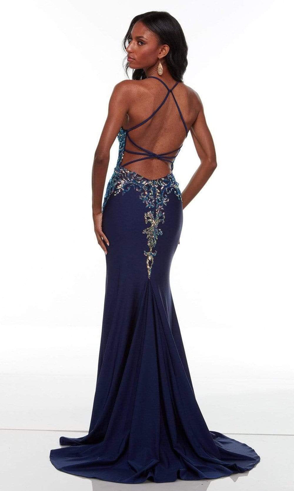 Alyce Paris - 61190 Plunging V-Neck High Slit Dress Prom Dresses