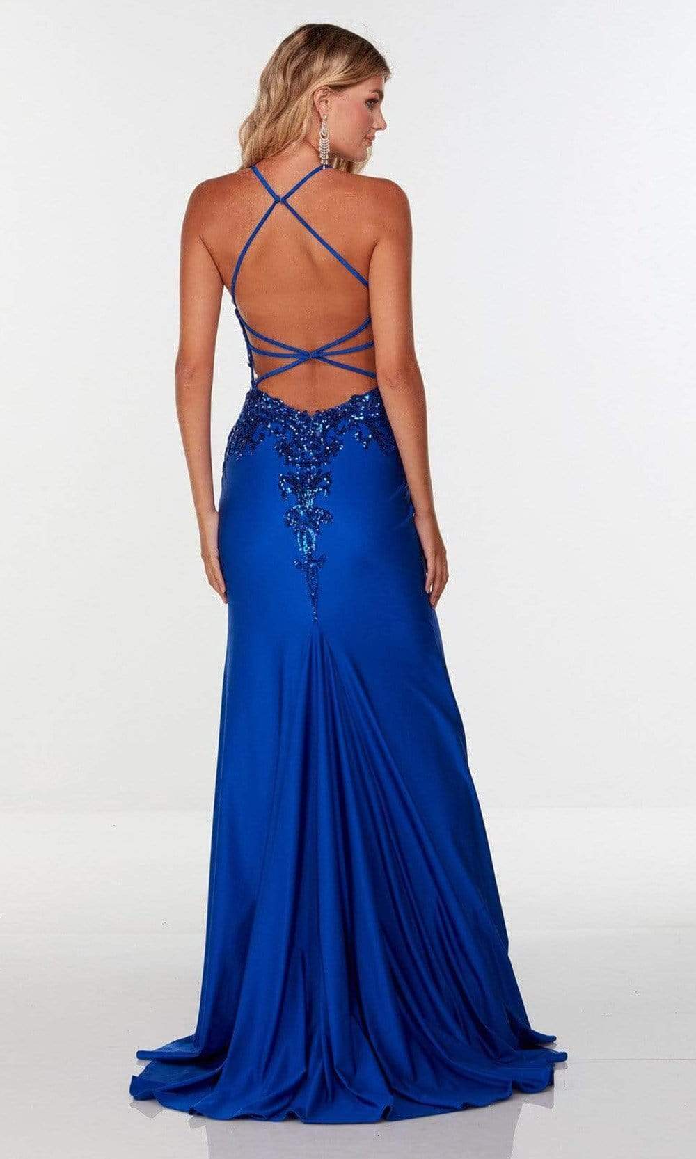Alyce Paris - 61190 Plunging V-Neck High Slit Dress Prom Dresses