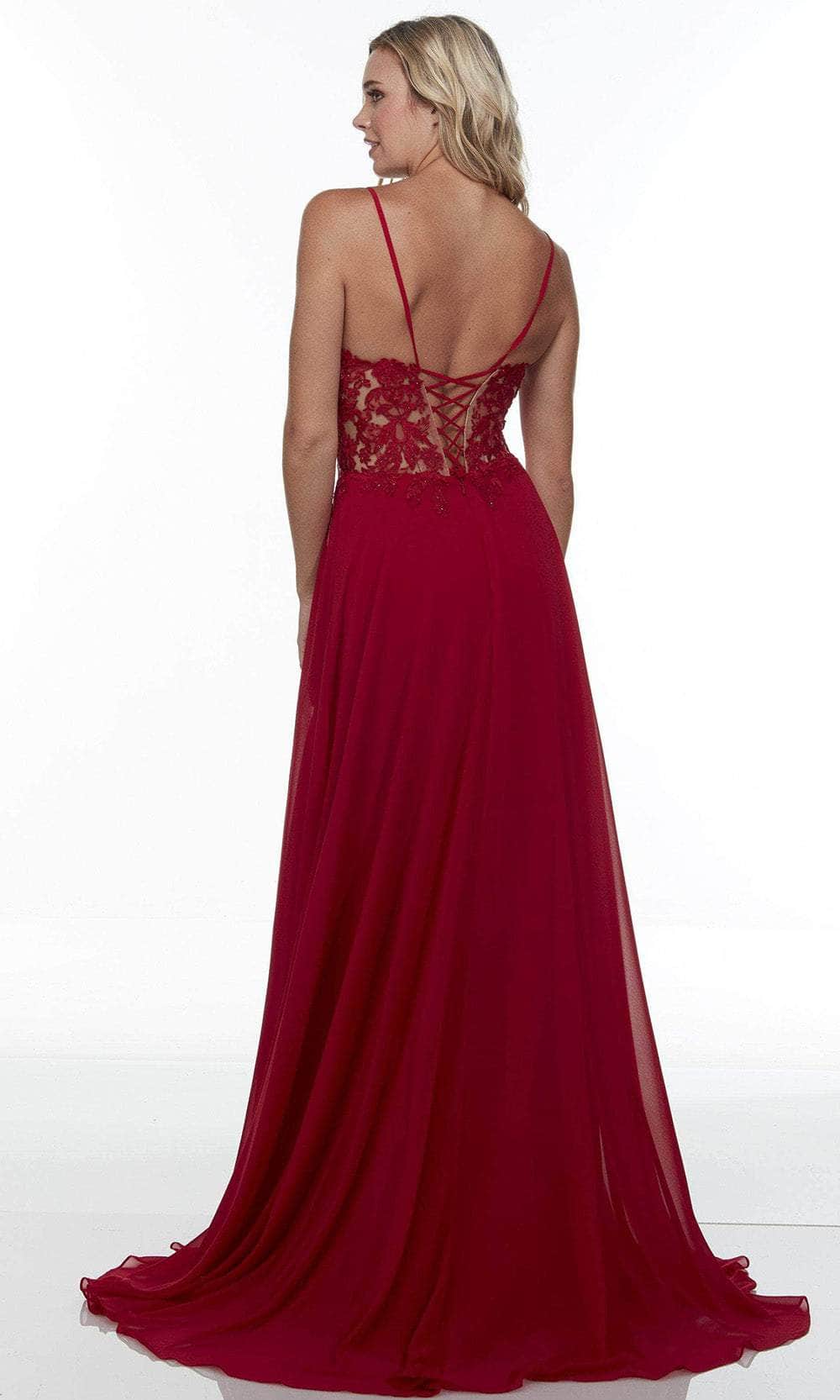 Alyce Paris 61198 - Scoop Neck High Slit Prom Gown Special Occasion Dress