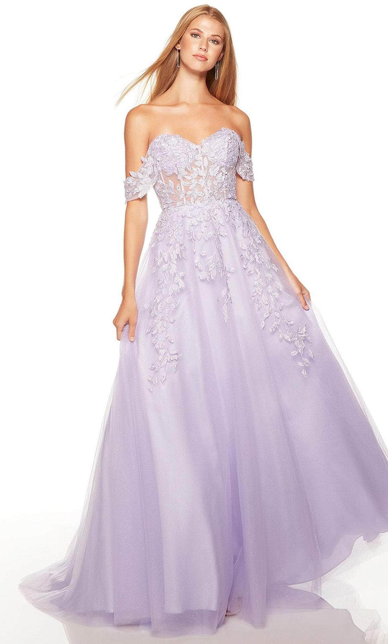 Alyce Paris 62081 - Glitter Corset Tiered Slit Gown