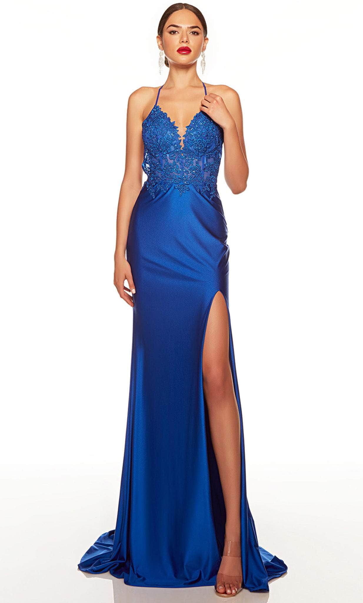 Alyce Paris 61452 - Plunging Neckline Dress Special Occasion Dress 000 / Royal