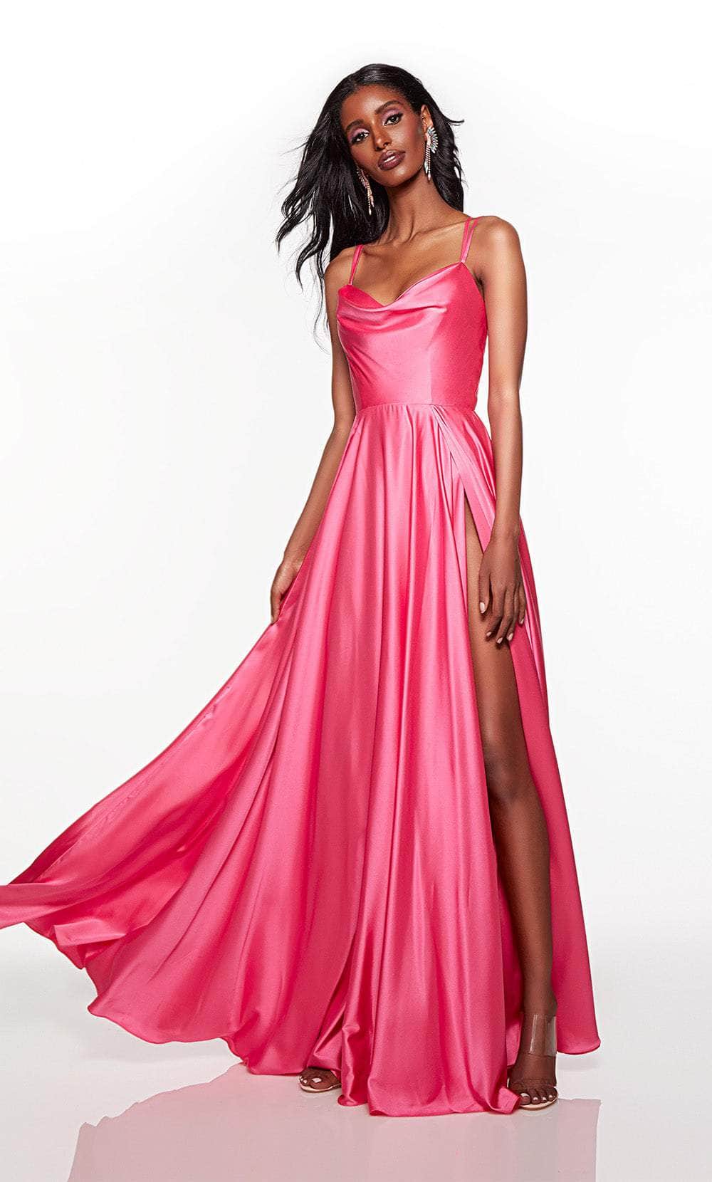 Alyce Paris 61462 - Long Satin Chiffon A-Line Dress