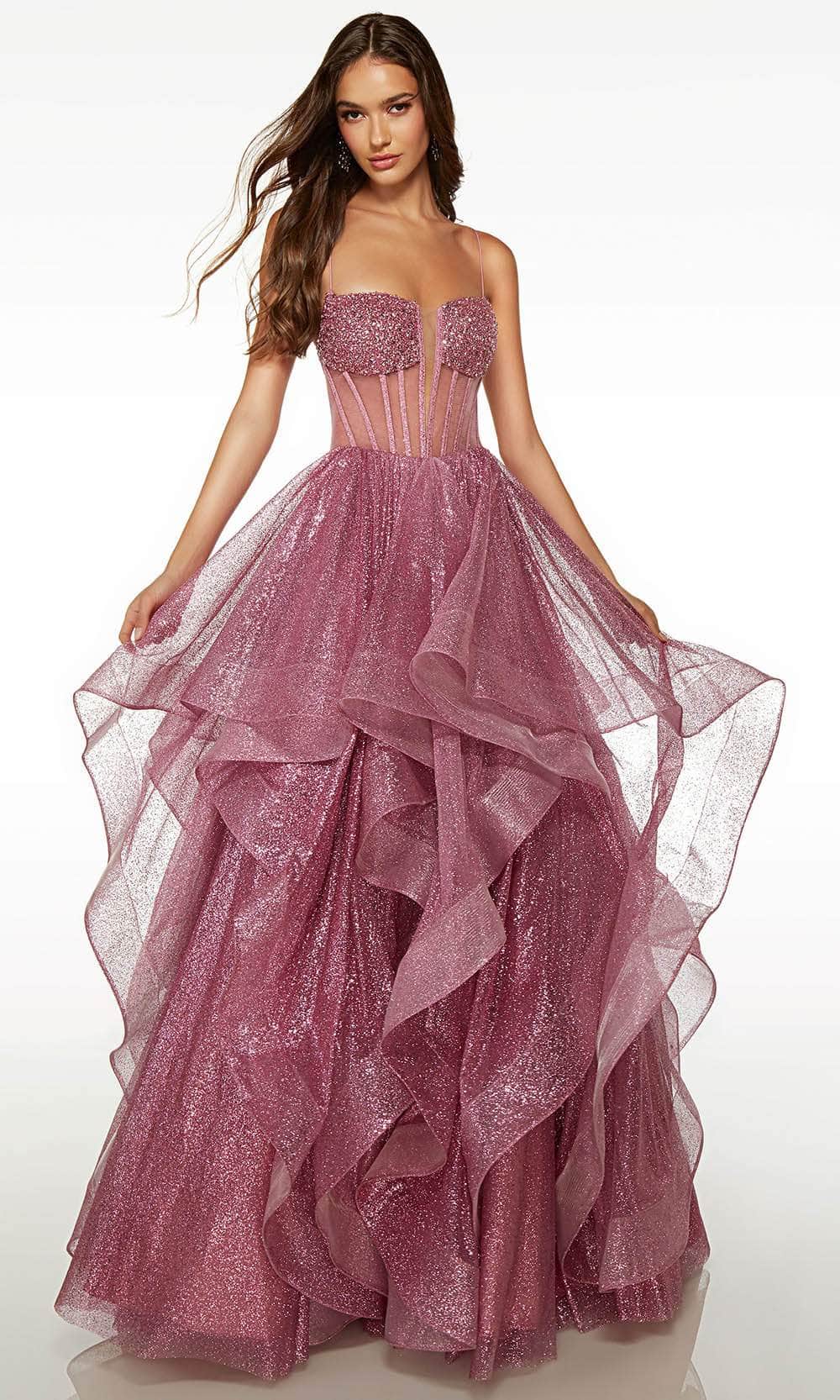 Alyce Paris 61524 - Long Hand Beaded/Glitter Tulle Ballgown Dress Alyce Paris 61524 - Long Hand Beaded/Glitter Tulle Ballgown Dress