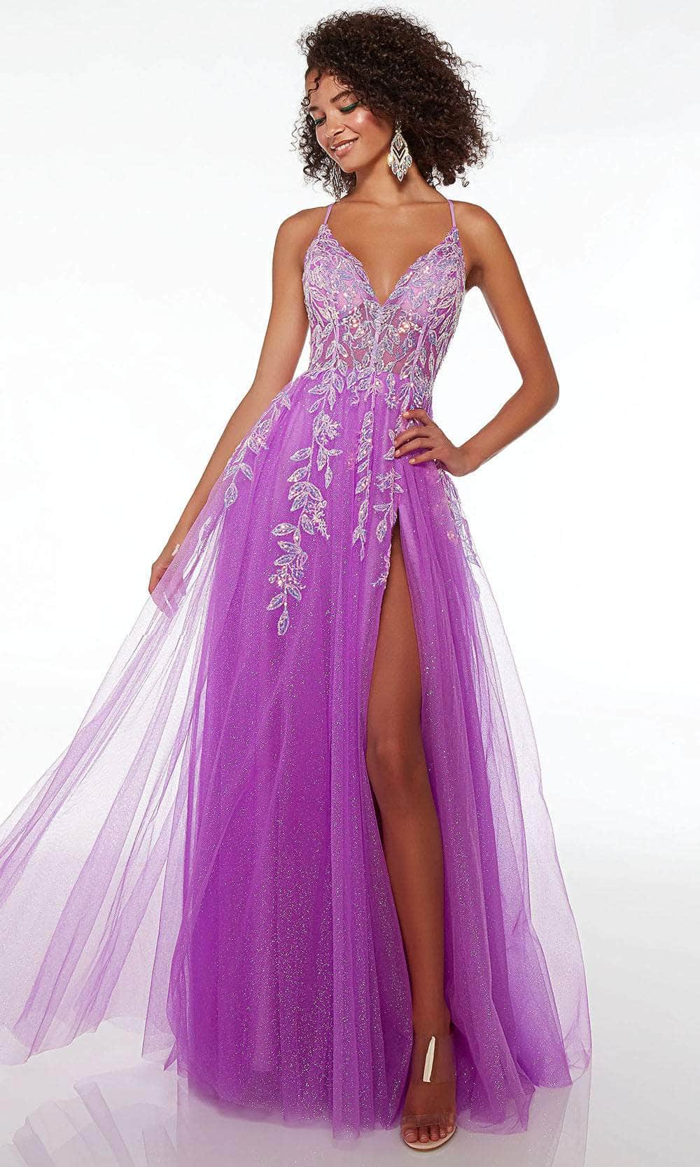 Alyce Paris 61562 - Long Tulle/Adjustable Straps A-Line Dress - Adjustable Spaghetti Strap, Sleeveless, Sequin, Glitter, Crisscross Open Back, High Slit, Floor Length ADASA Alyce Paris 61562 - Long Tulle/Adjustable Straps A-Line Dress - Adjustable Spaghetti Strap, Sleeveless, Sequin, Glitter, Crisscross Open Back, High Slit, Floor Length ADASA