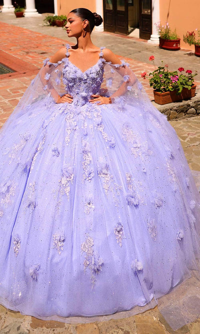Amarra 54254 - Embroidered Lace Ballgown 00 / Periwinkle