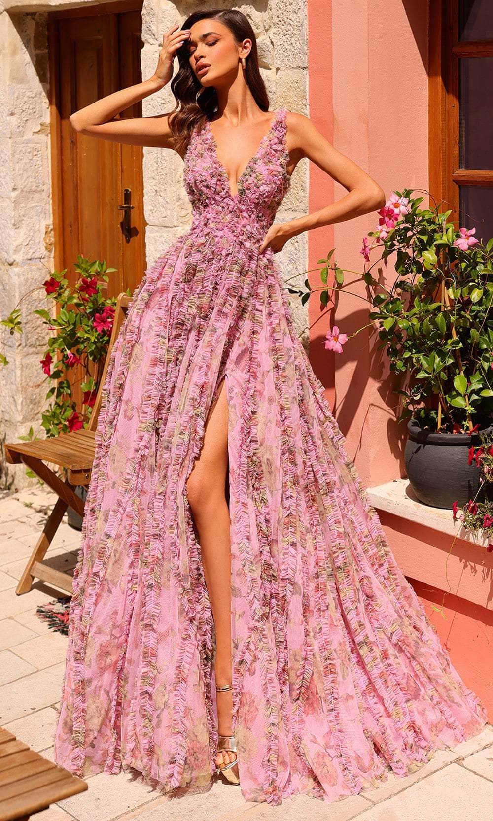 white christmas dresses Santiago Cut-Out Ruffle Maxi Dress Fuchsia L white christmas dresses Santiago Cut-Out Ruffle Maxi Dress Fuchsia L