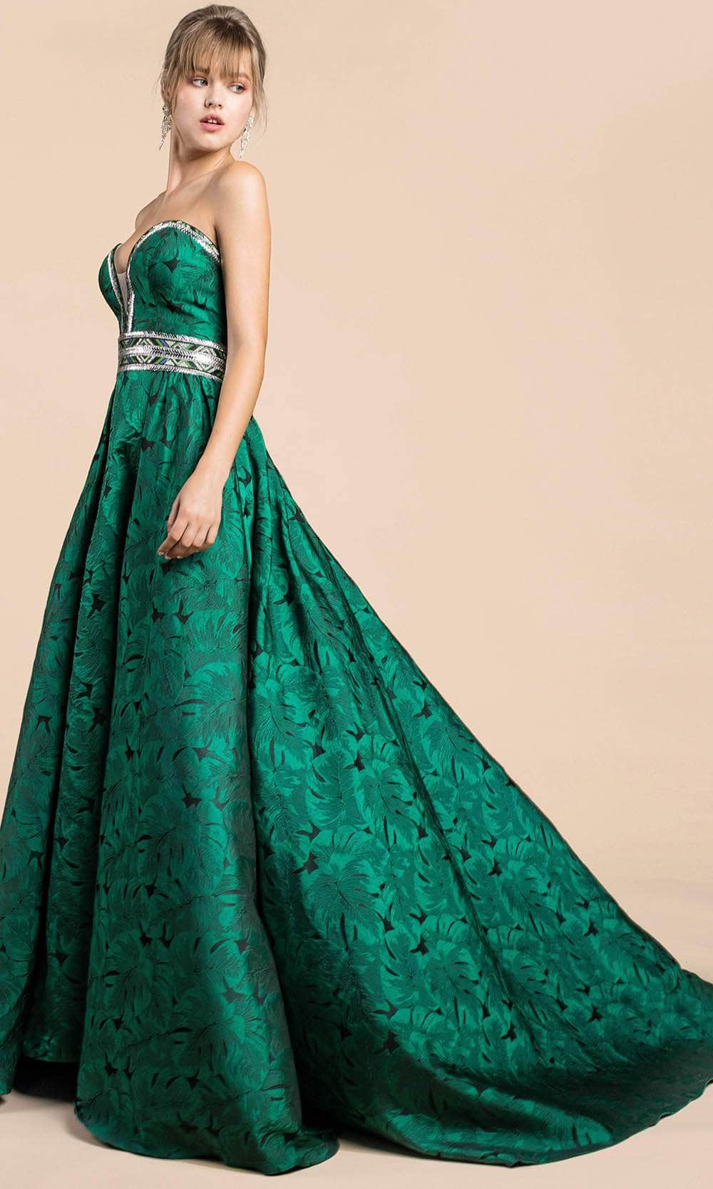 Andrea and Leo A0517 - Strapless Printed Overskirt Evening Gown Prom Dresses