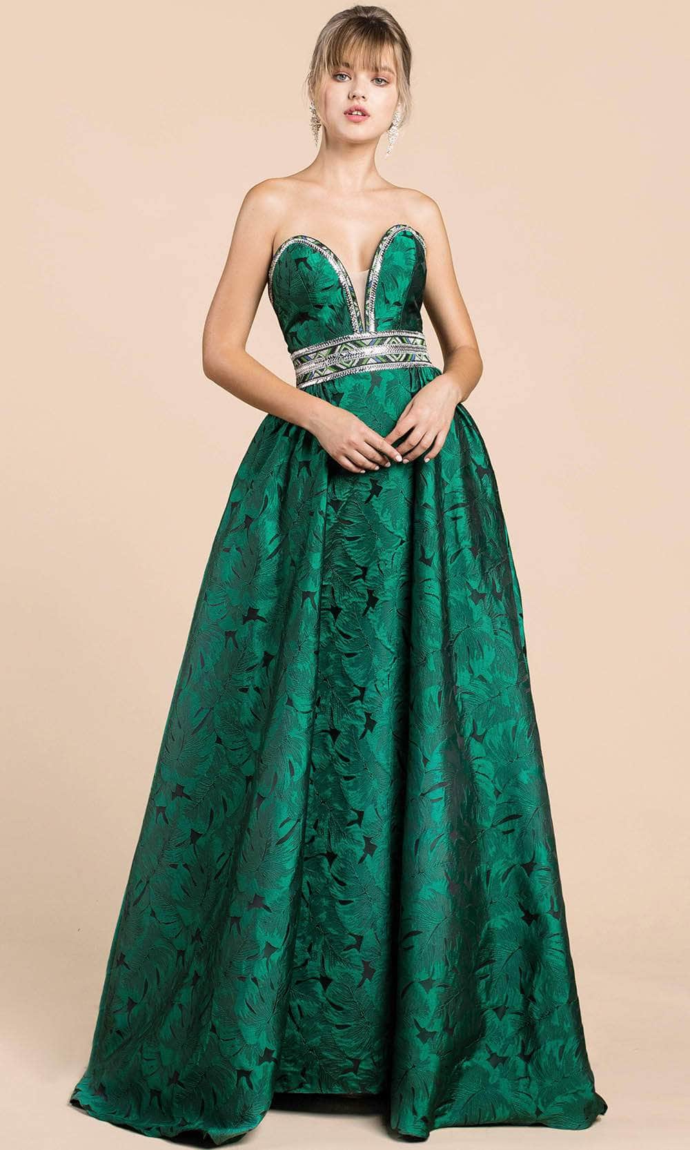 Andrea and Leo A0517 - Strapless Printed Overskirt Evening Gown Prom Dresses