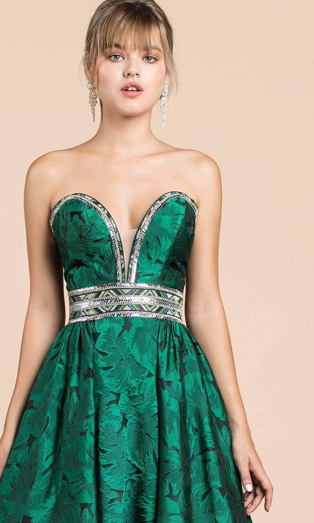 Andrea and Leo A0517 - Strapless Printed Overskirt Evening Gown Prom Dresses