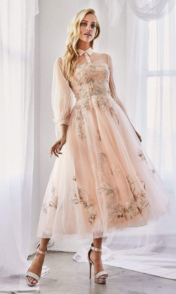 Andrea and Leo - Sheer Sleeve Embroidered Prom Dress A0862 ADASA Andrea and Leo - Sheer Sleeve Embroidered Prom Dress A0862 ADASA