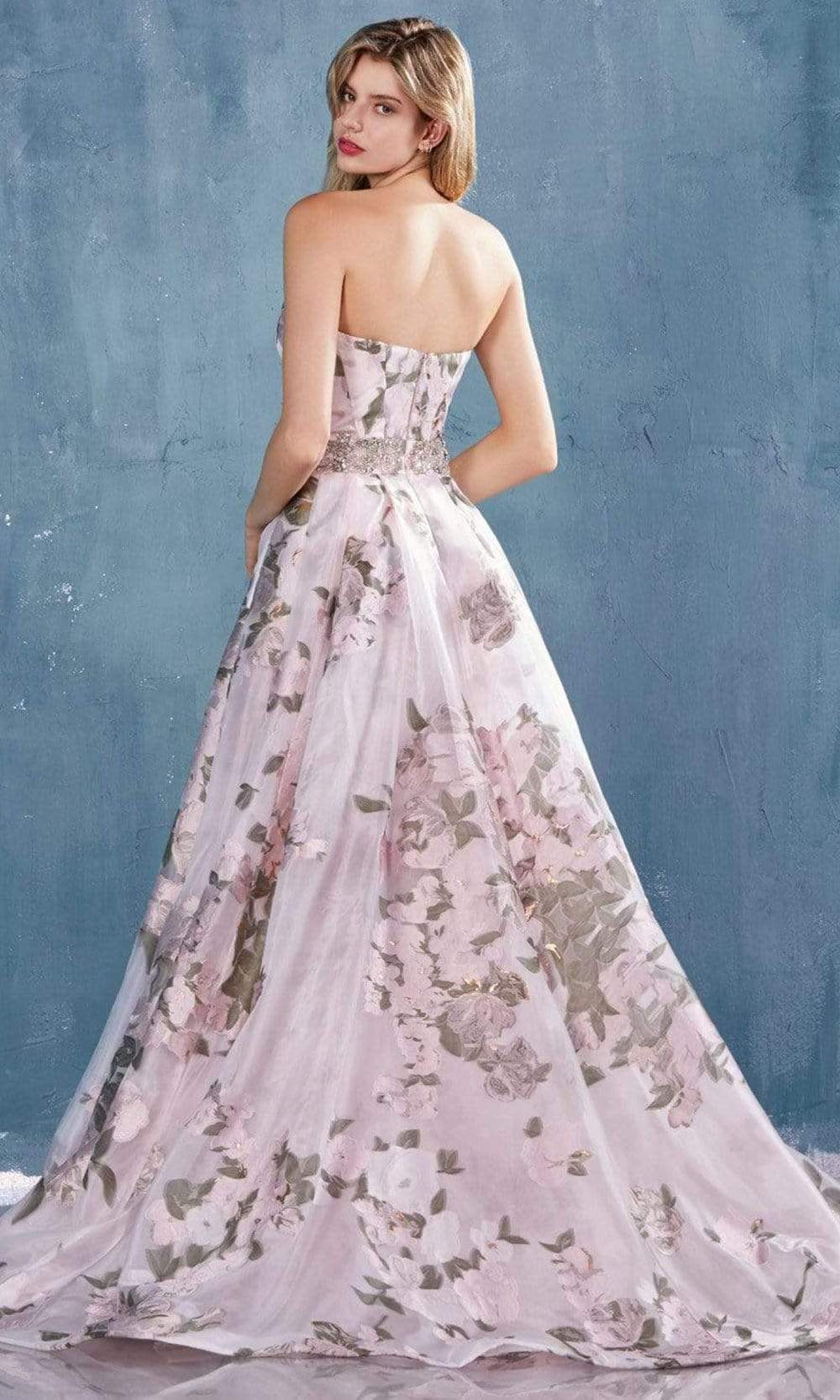 Andrea and Leo - A0965 Sweetheart Floral Printed Gown Prom Dresses