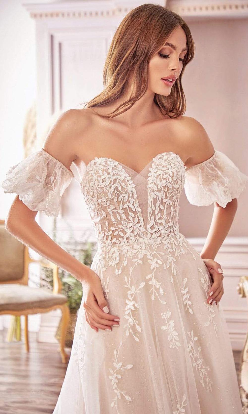 Andrea and Leo - A1014 Off Shoulder Puff Bridal Gown Bridal Dresses