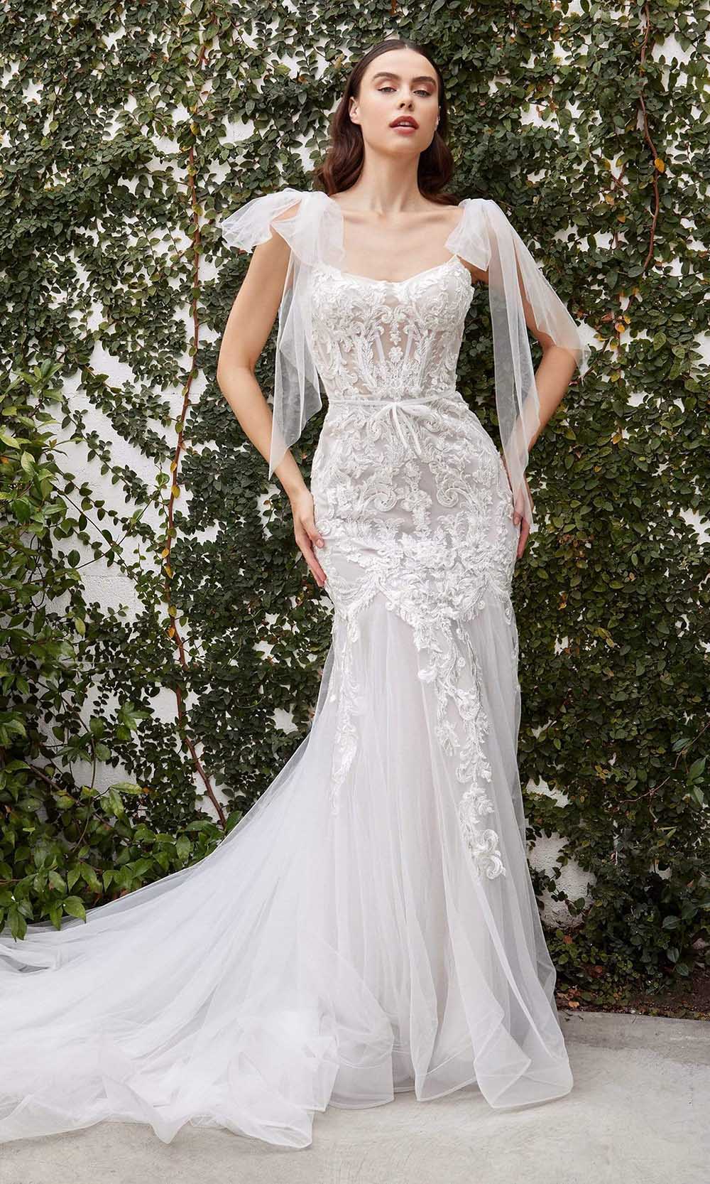 Andrea and Leo - A1086W Bow Draped Corset Bridal Gown Bridal Dresses 2 / Off White nude