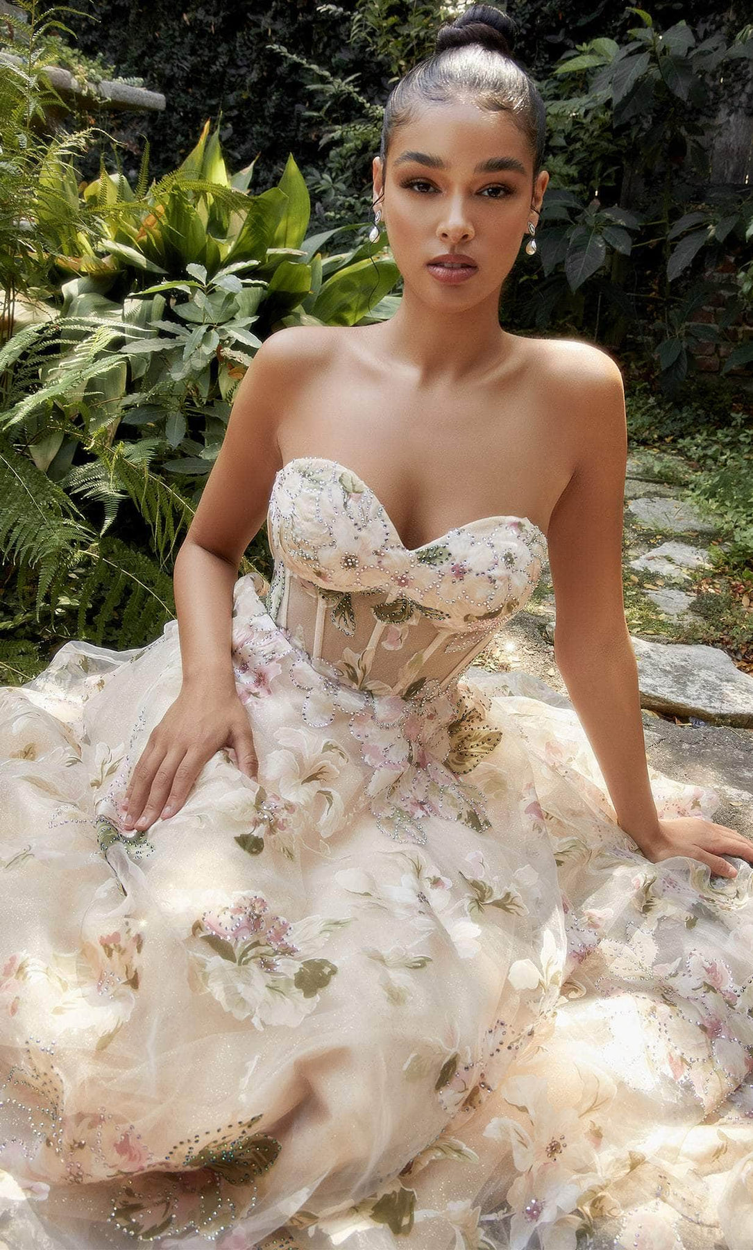 Andrea and Leo A1134 - Floral Corset Bodice Ballgown Special Occasion Dress