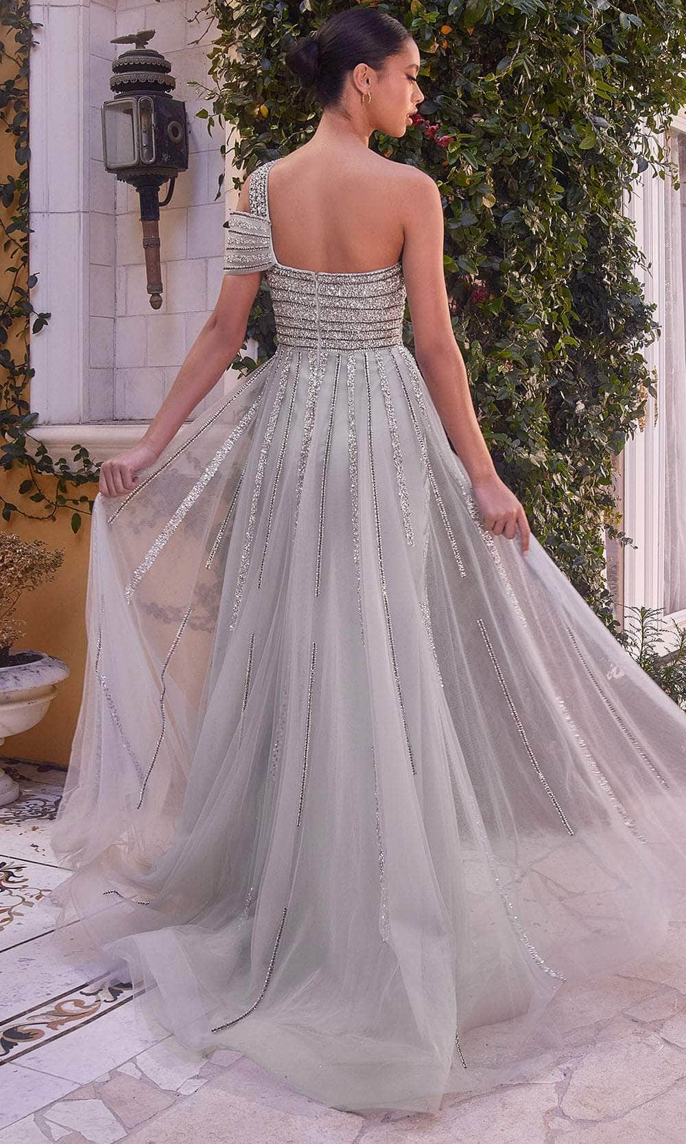 Andrea And Leo A1314 - Cold Shoulder Beaded Evening Dress