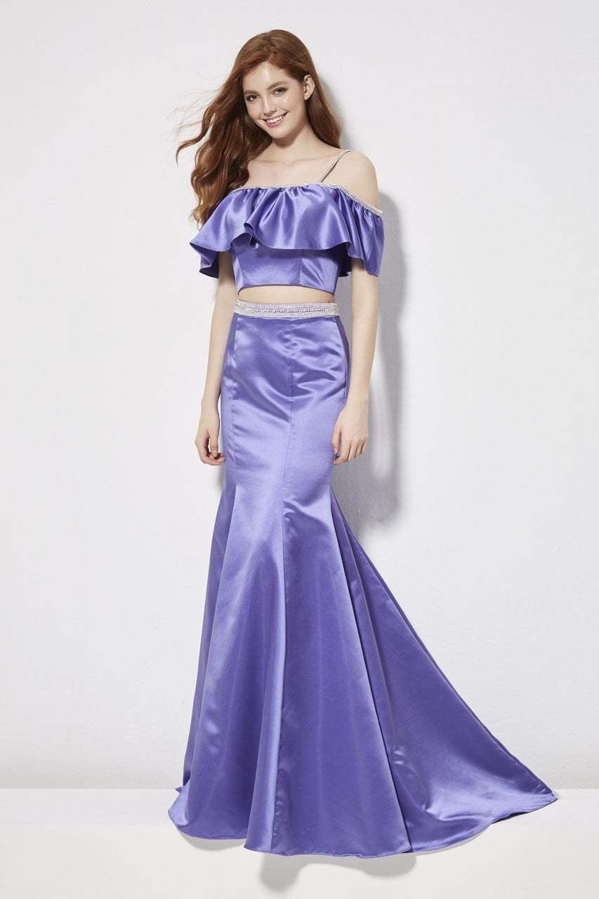 Angela & Alison - 81010 Two-Piece Ruffled Off-Shoulder Trumpet Gown Special Occasion Dress