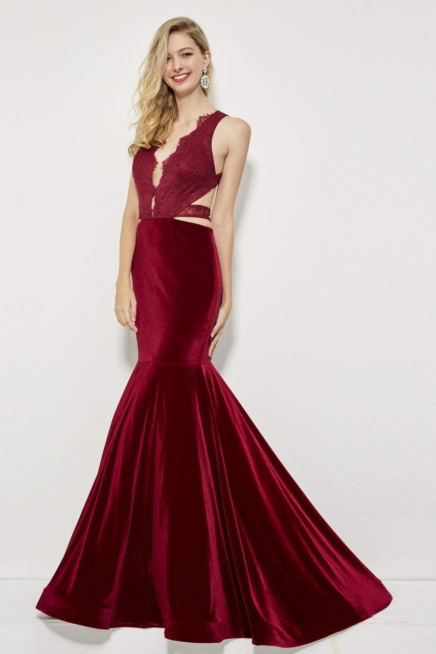 Angela & Alison - 81036 Strappy Lace Fitted Trumpet Dress Special Occasion Dress