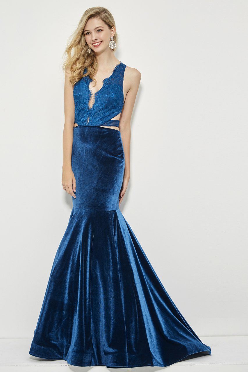 Angela & Alison - 81036 Strappy Lace Fitted Trumpet Dress Special Occasion Dress