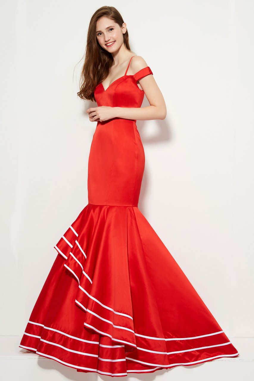 Angela & Alison - 81049 Sweetheart Cold Off-Shoulder Mermaid Dress Special Occasion Dress