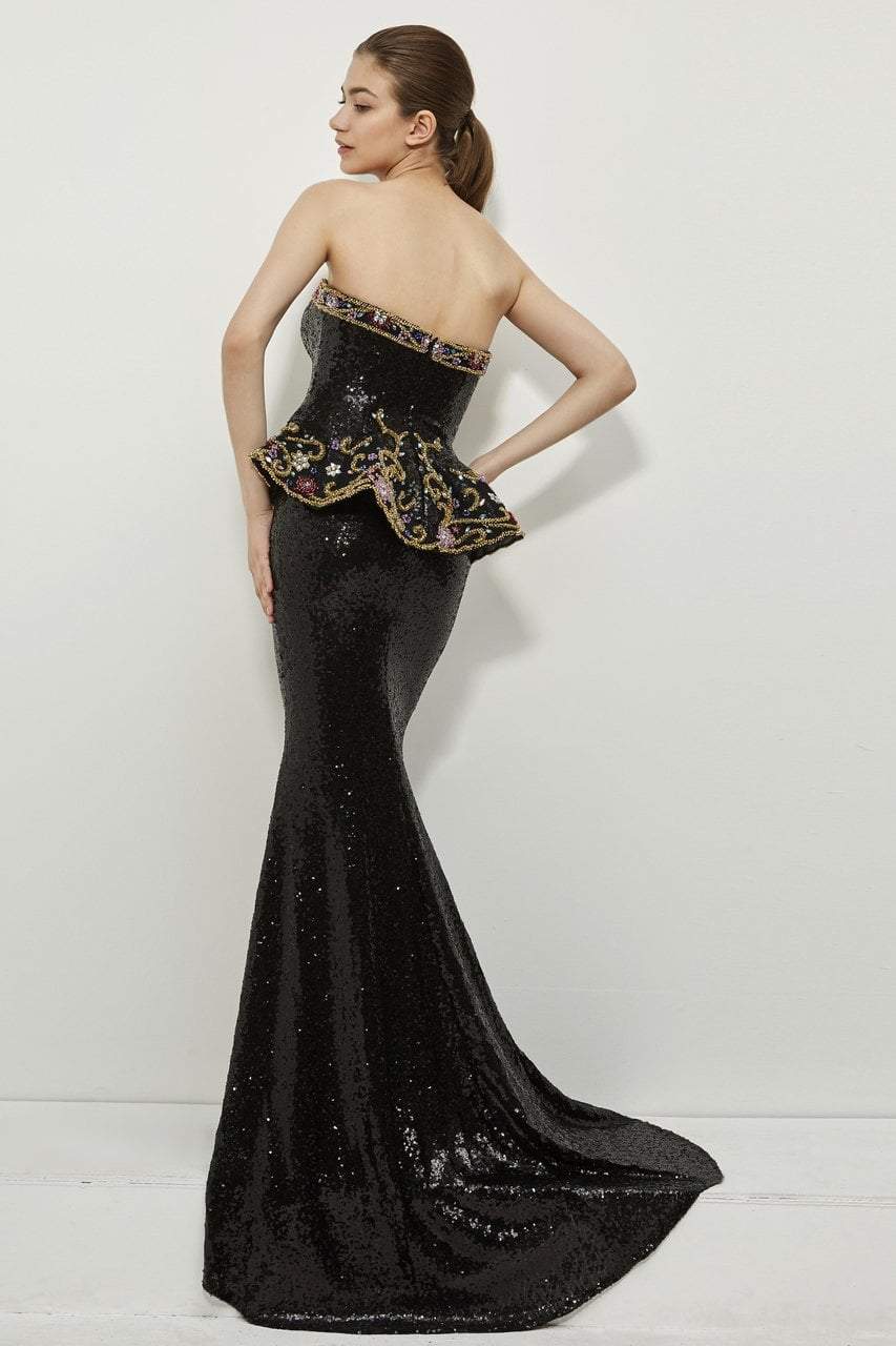 Angela & Alison - 81052 Strapless Peplum Evening Gown Special Occasion Dress
