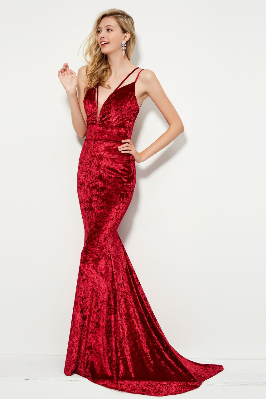 Angela & Alison - 81055 Sleeveless Deep V-neck Trumpet Dress Special Occasion Dress