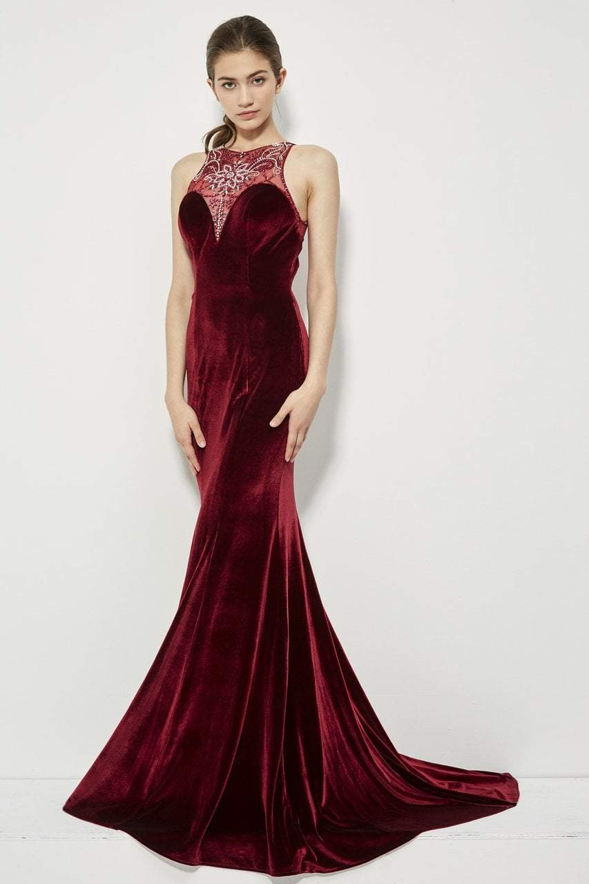 Angela & Alison - 81065 Embellished Illusion Jewel Mermaid Dress Special Occasion Dress