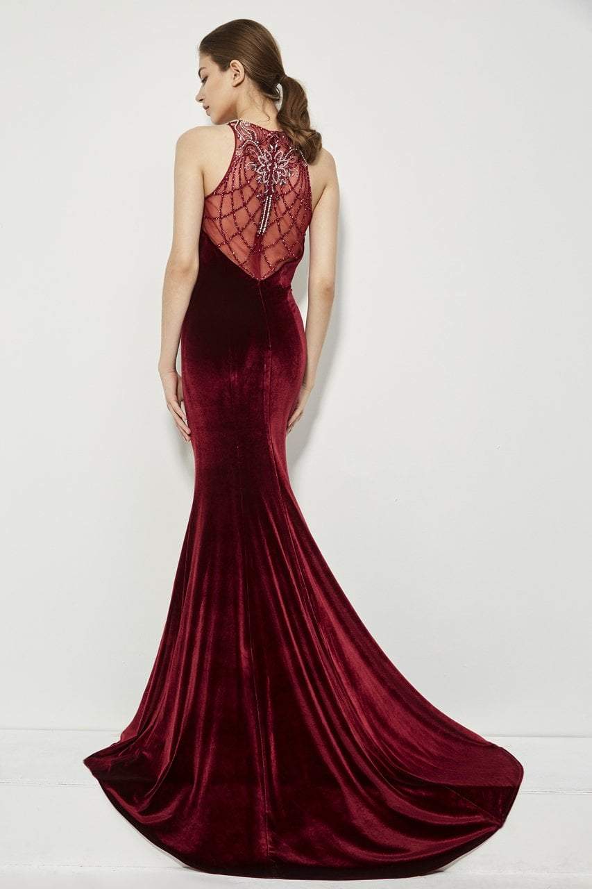 Angela & Alison - 81065 Embellished Illusion Jewel Mermaid Dress Special Occasion Dress