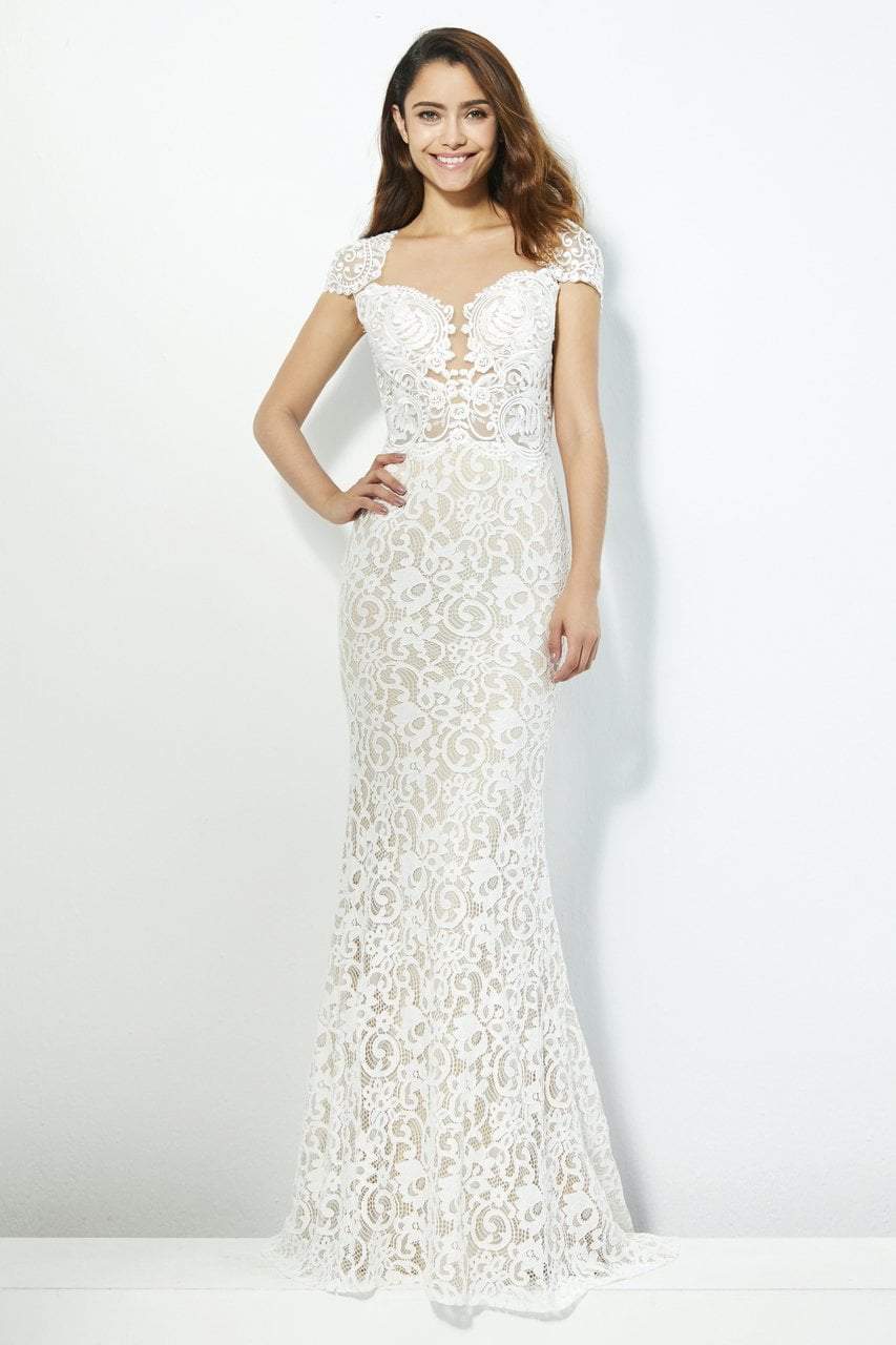 Angela & Alison - 81103 Lace Illusion Jewel Mermaid Dress Special Occasion Dress