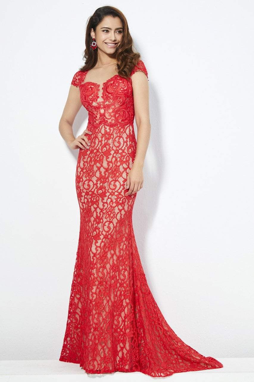 Angela & Alison - 81103 Lace Illusion Jewel Mermaid Dress Special Occasion Dress