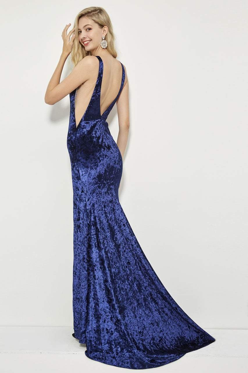 Angela & Alison - 81141 Deep Neckline and Sides Mermaid Gown Special Occasion Dress