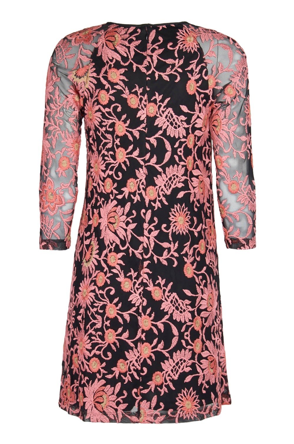 Adrianna Papell - AP1D100673 Embroidered Quarter Sleeve Sheath Dress In Pink