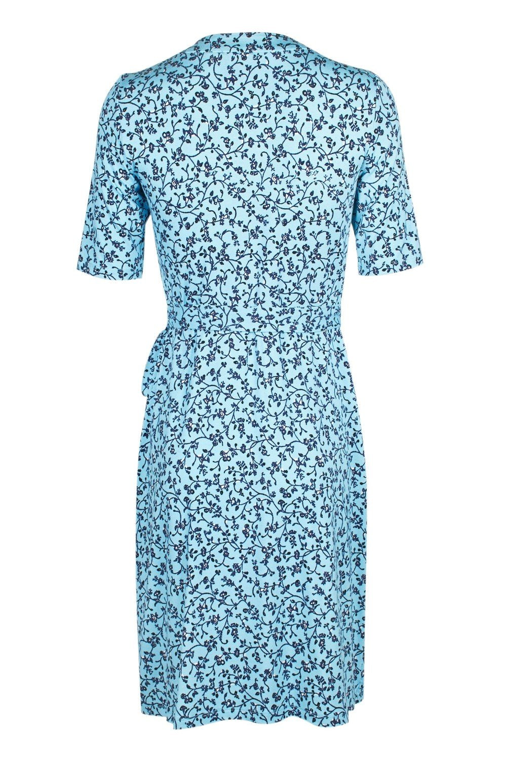 Adrianna Papell - AP1D103458 Floral Print V-neck Wrap Sheath Dress In Blue