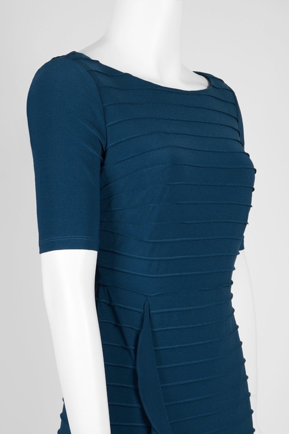 Adrianna Papell - AP1D103506 Bateau Ribbed Jersey Sheath Dress In Blue