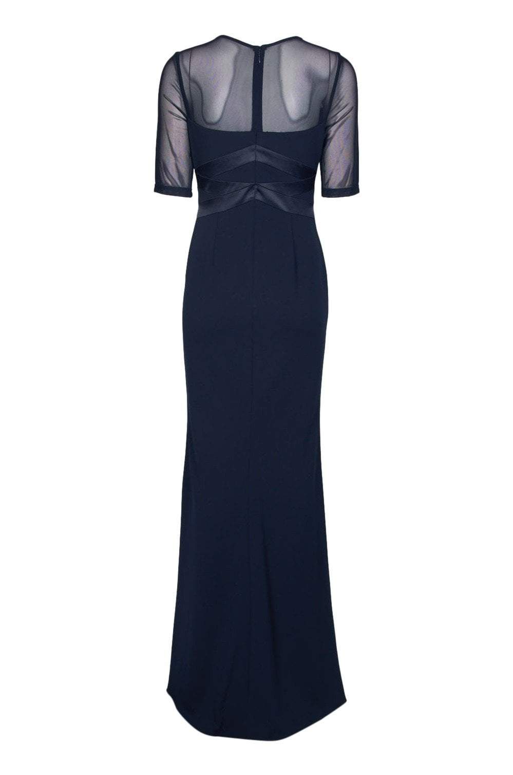 Adrianna Papell - AP1E203438 Sheer Quarter Length Sleeve Sheath Dress In Blue