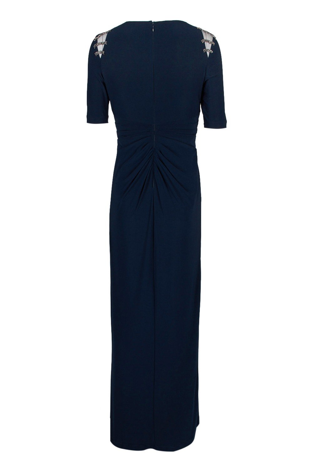 Adrianna Papell - AP1E205409 Embellished V-neck Jersey Sheath Dress In Blue