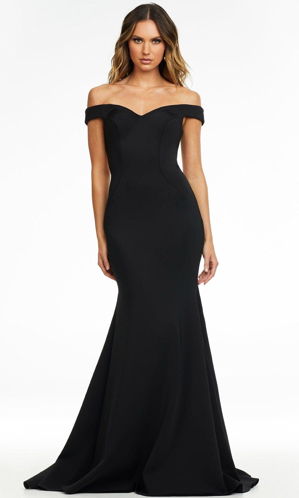 Ashley Lauren - 11118 Cross Strap Back Long Gown Evening Dresses 00 / Black